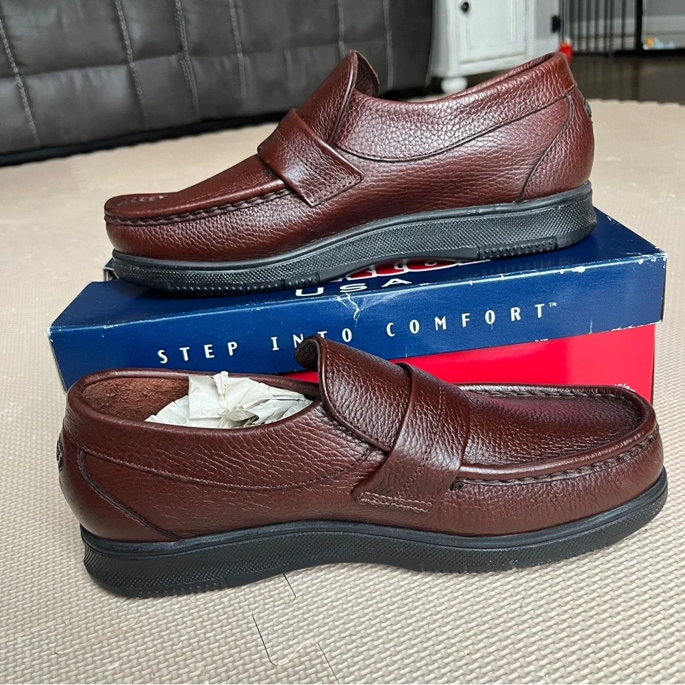 NWT Dexter Kramer Men’s Brown Leather Loafers Size 8.5M – Classic Dress Shoes